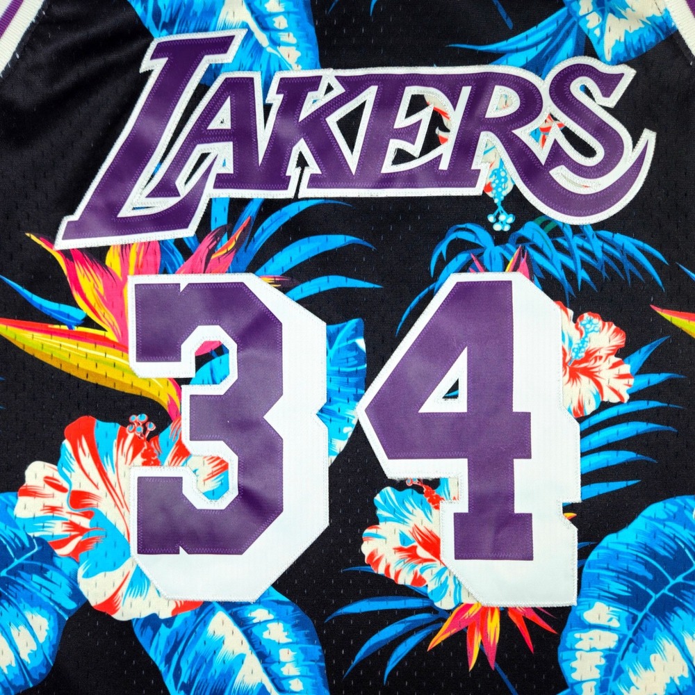 Crooks & Castles Mens Mesh Basketball Jersey Floral Tropical White Blue Size L - Picture 5 of 11